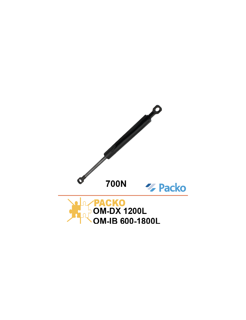 Vérin 700N pour couvercle de tank Packo OM-DX 1200L OM-IB 600-1800L