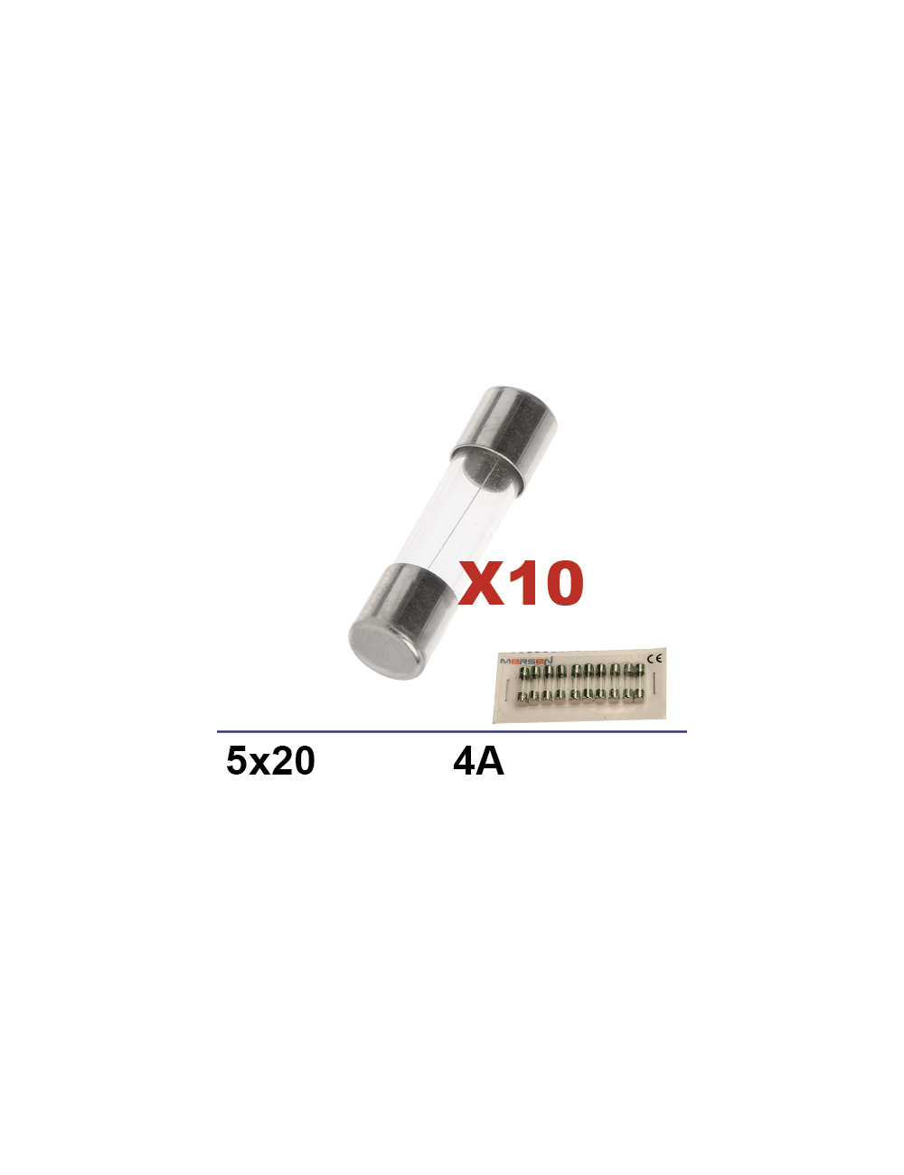 Boite 10 fusibles 5x20 4A Boite 10 fusibles 5x20 4A
