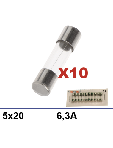Boite 10 fusibles 5x20 6,3A