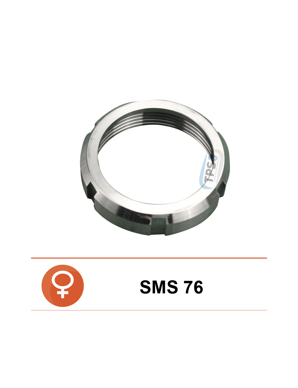 Ecrou SMS Ø76 inox 304