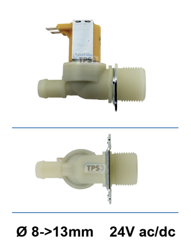 Electrovanne d'arrivée d'eau simple droite 24V DN 8-13