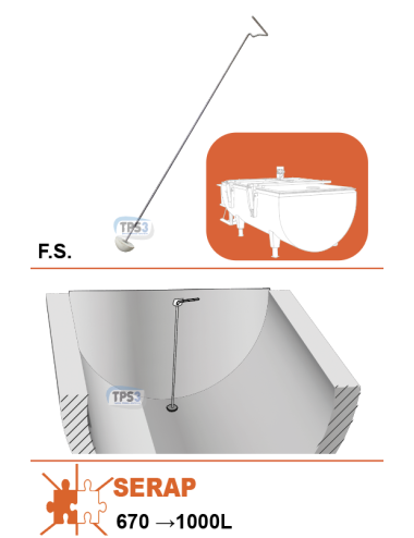 Tige de clapet F.S 670-1000L