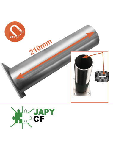 Pied de tank inox Lg: 210 mm filetage intérieur Ø 60 mm