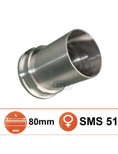Embout lisse 51 avec douille pour écrou SMS Ø51 L:100mm