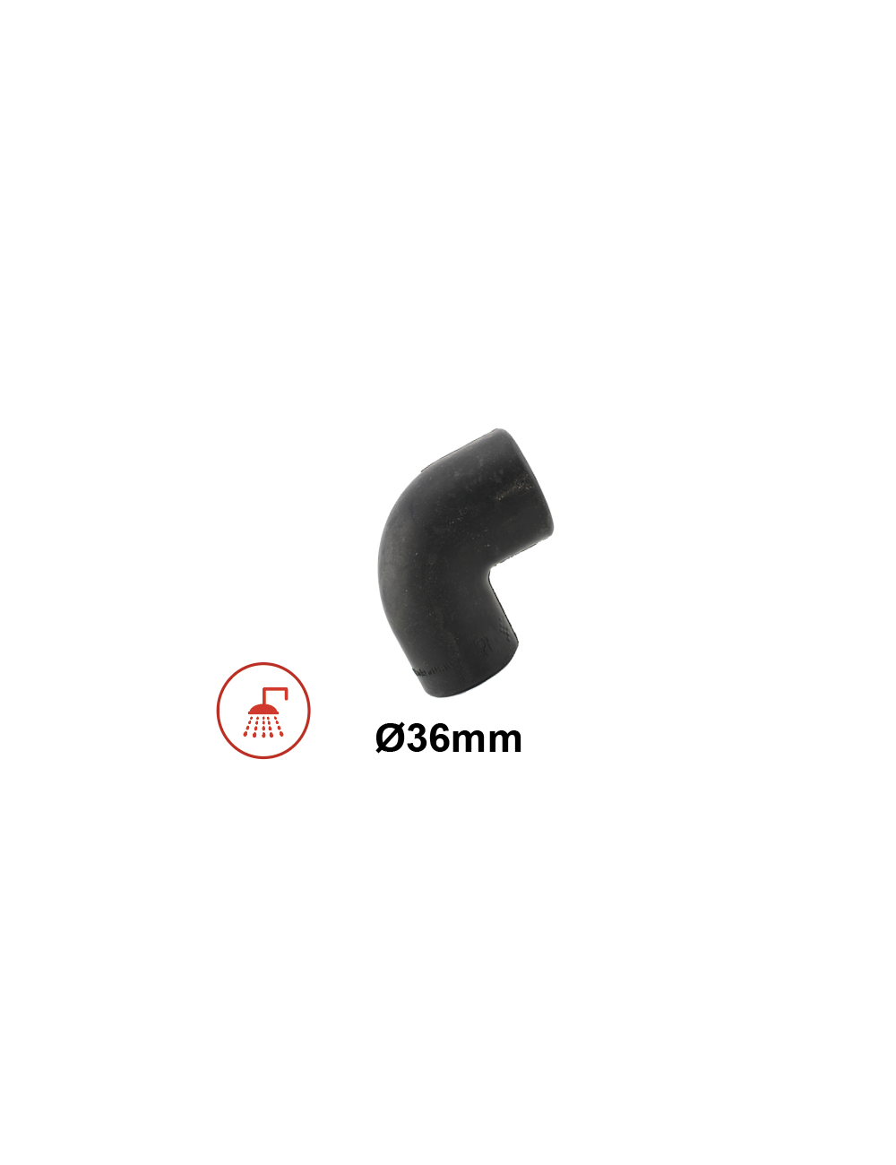 Coude caoutchouc 90° D36 Coude caoutchouc 90° D36