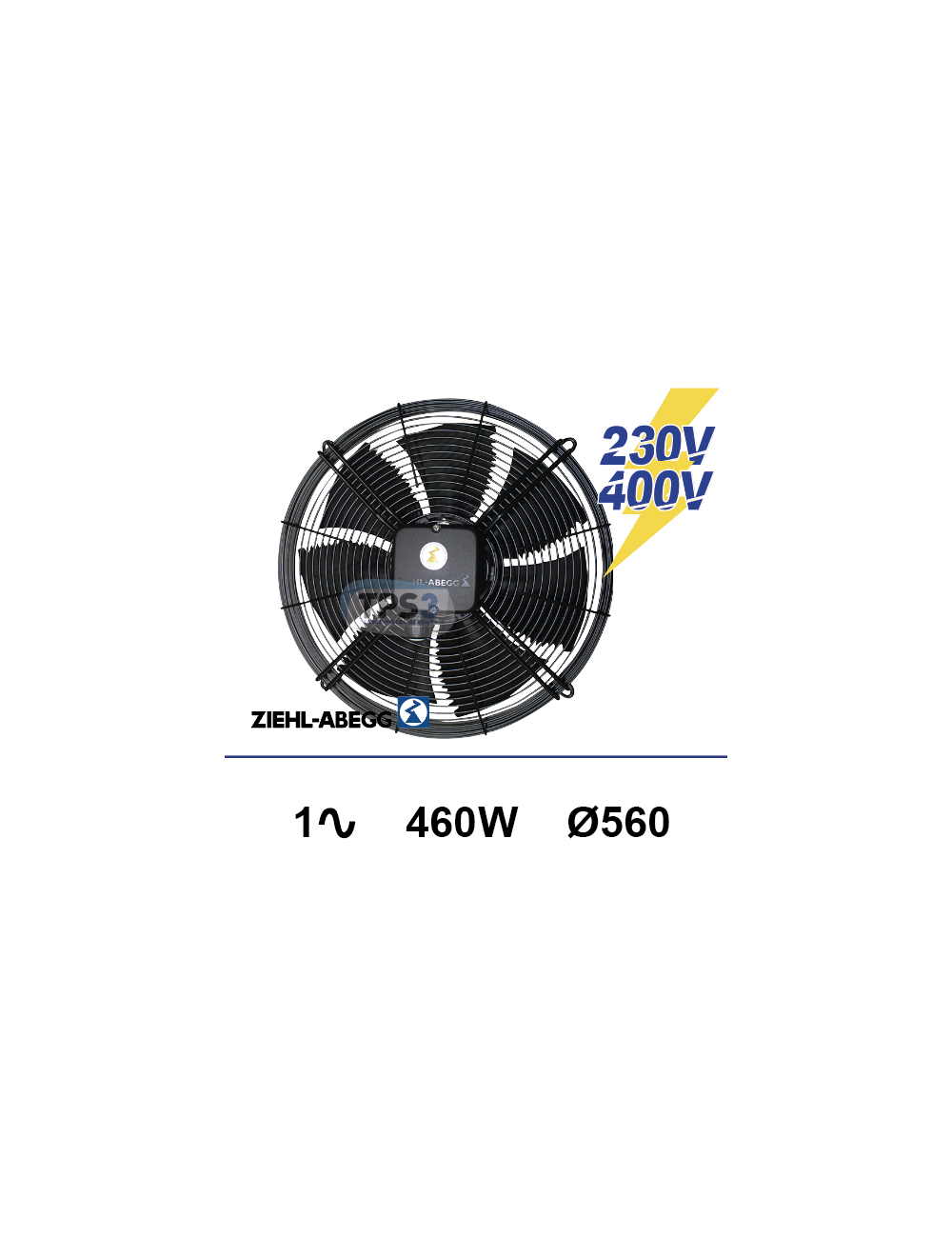 Ventilateur sur grille Ziehl-abegg 1x230V 460W Ø560 Ventilateur sur grille Ziehl-abegg 1x230V 460W Ø560