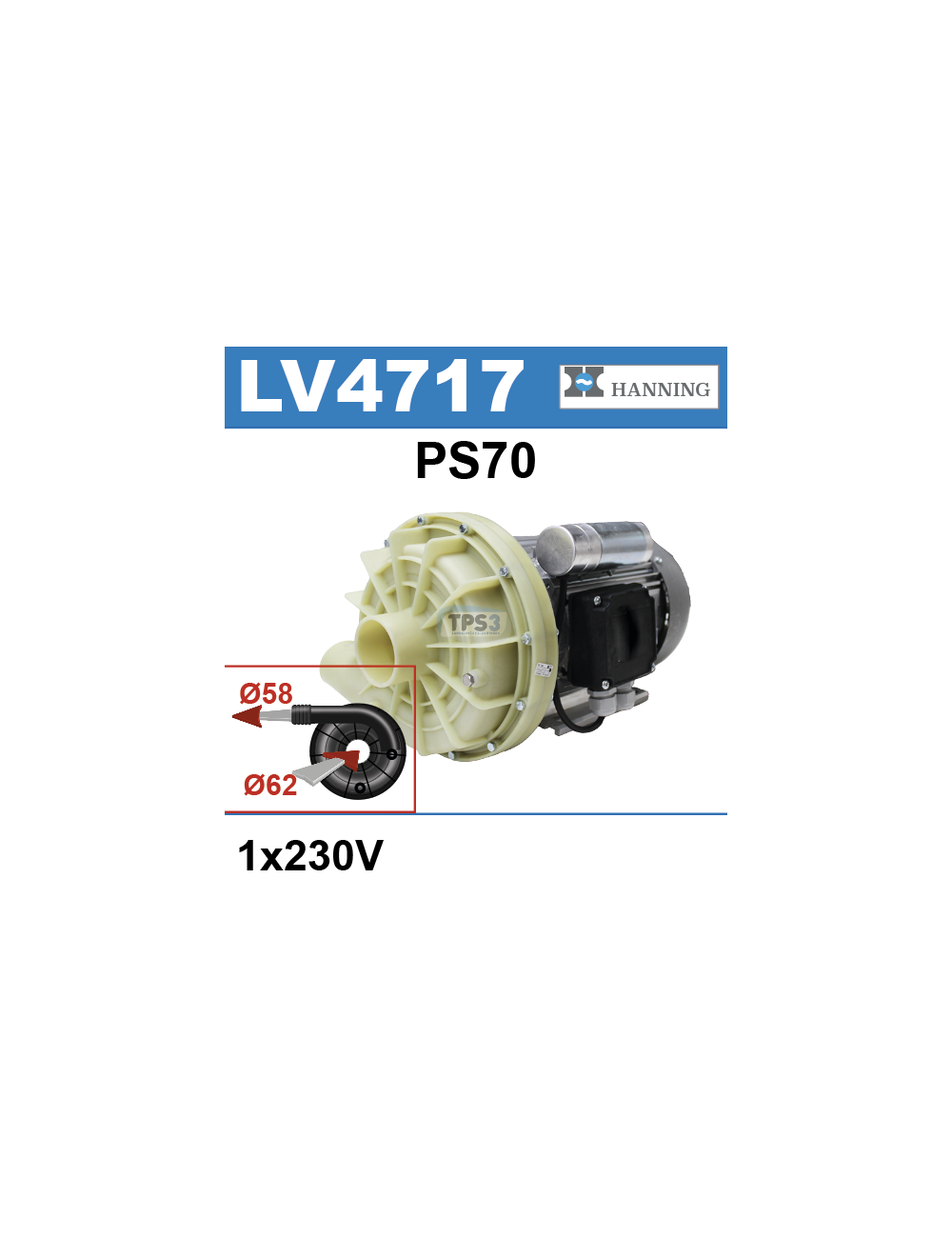 Pompe de lavage Hanning PS70 1x230V