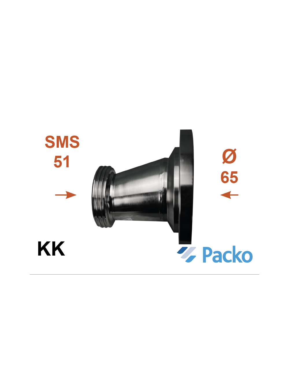 Demi corps de vanne KK DN65 / SMS 51