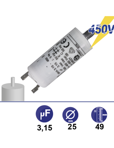 Condensateur 3.15µF 400V Ø...