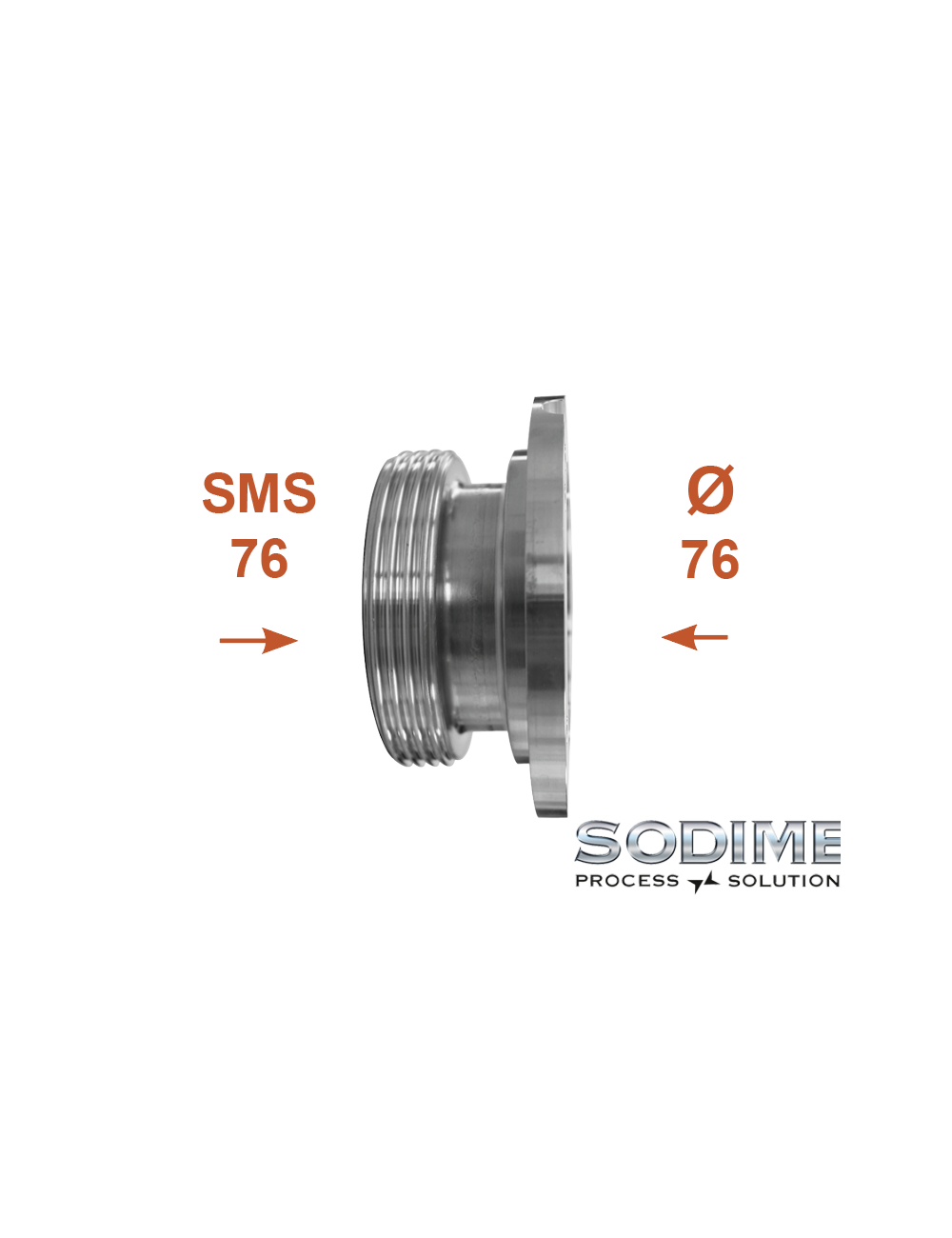 Demi corps de vanne Sodime 3'' SMS Ø76