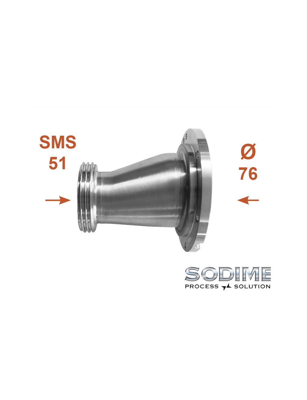Demi corps de vanne Sodime 3'' SMS Ø51