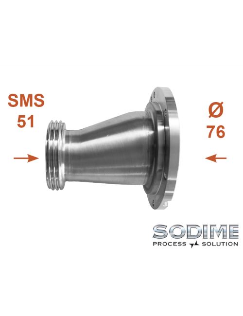 Demi corps de vanne Sodime 3'' SMS Ø51