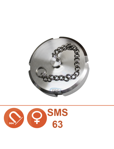 Bouchon inox de nez fileté femelle SMS Ø63