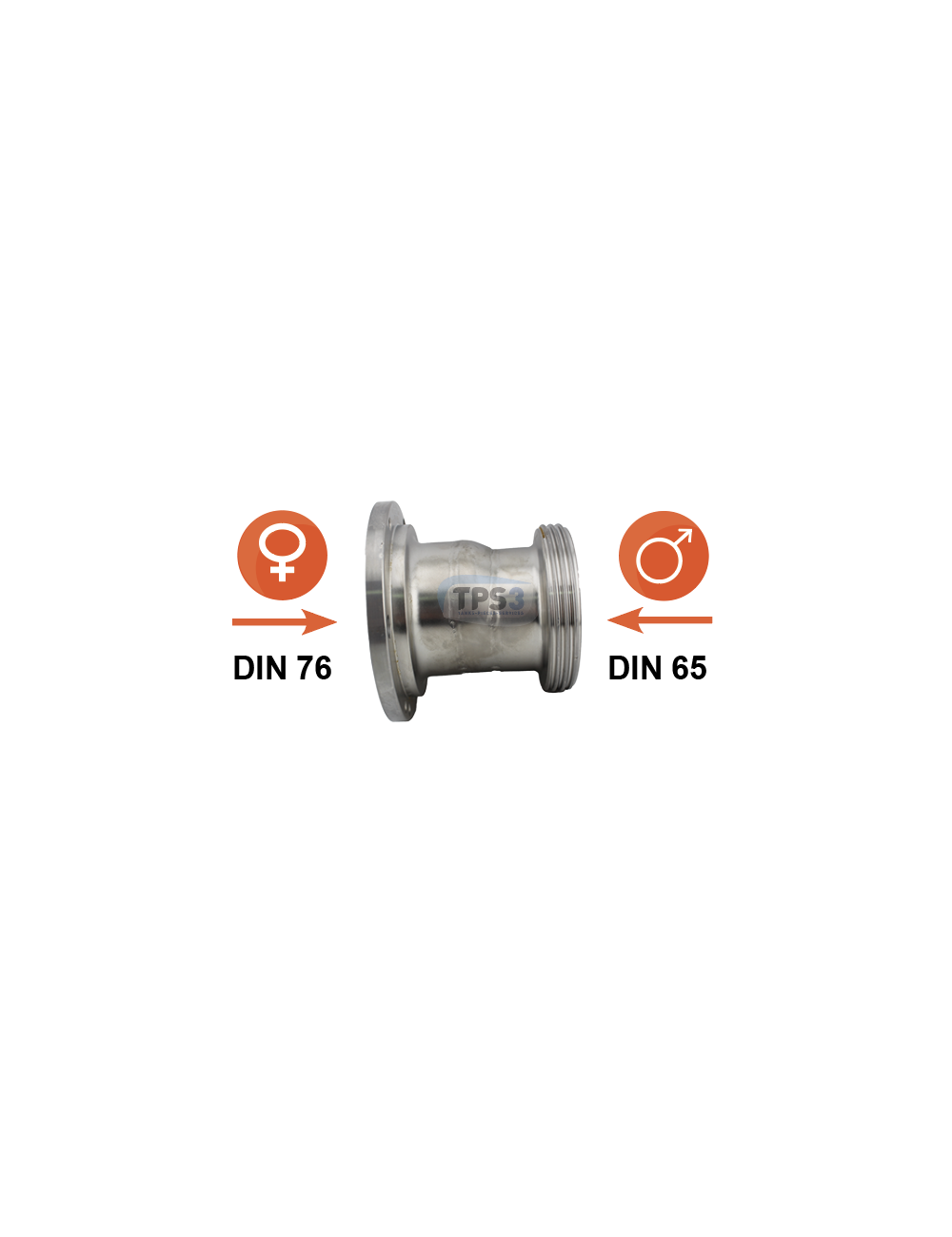 Halbes Ventilgehause Sodime DN76 / DIN 65