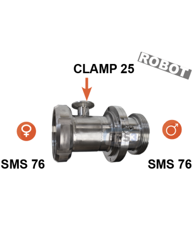Manchette arrivée de lait male/femelle SM76 - 1 x clamp 25