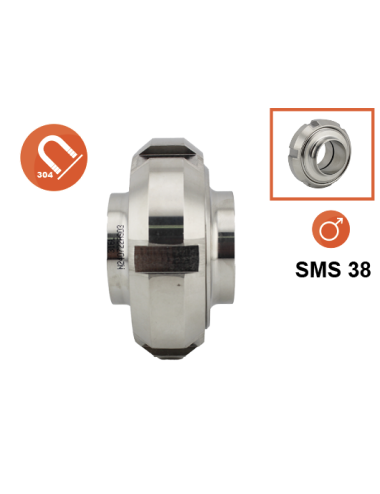 Bouchon inox de nez fileté male SMS 38