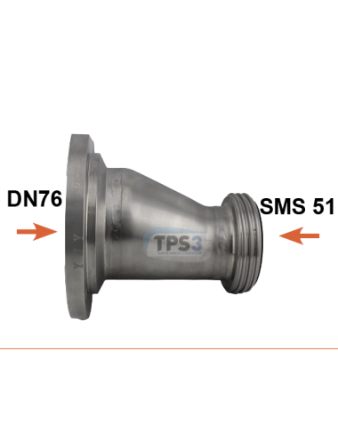 Semicuerpo de válvula DN76 / SMS 51 (Pro-Inox)