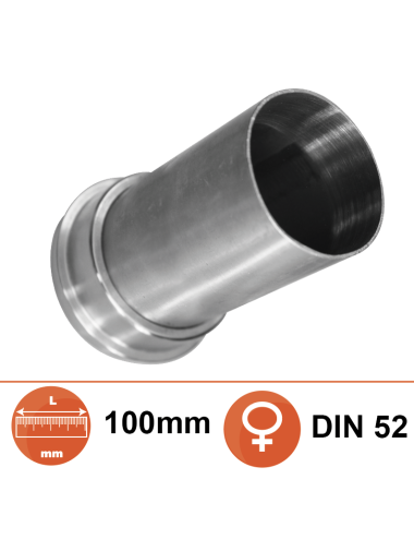 Embout lisse 50 avec douille pour écrou DIN Ø50 L:100mm