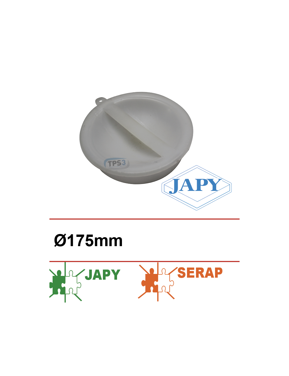 Bouchon plastique entrée de lait Ø175 Japy/GEA Bouchon plastique entrée de lait Ø175 Japy/GEA