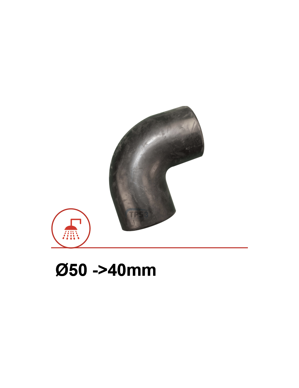 Coude caoutchouc 90° réduit Ø40/50 Coude caoutchouc 90° réduit Ø40/50