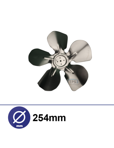 Hélice 5 pales métaliques Ø254 pour ventilateur TPS3