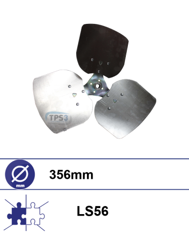Hélice 3 pales métaliques Ø356 pour ventilateur type 1/6