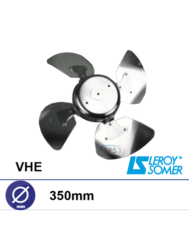 Hélice 4 pales métaliques Ø350 pour ventilateur sur grille type HE