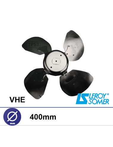 Hélice 4 pales métaliques Ø400 pour ventilateur sur grille type HE