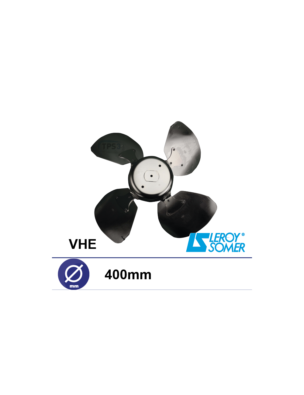 Hélice 4 pales métaliques Ø400 pour ventilateur sur grille type HE Hélice 4 pales métaliques Ø400 pour ventilateur sur grille type HE