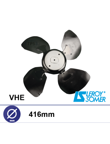Hélice 4 pales métaliques Ø416 pour ventilateur sur grille type HE