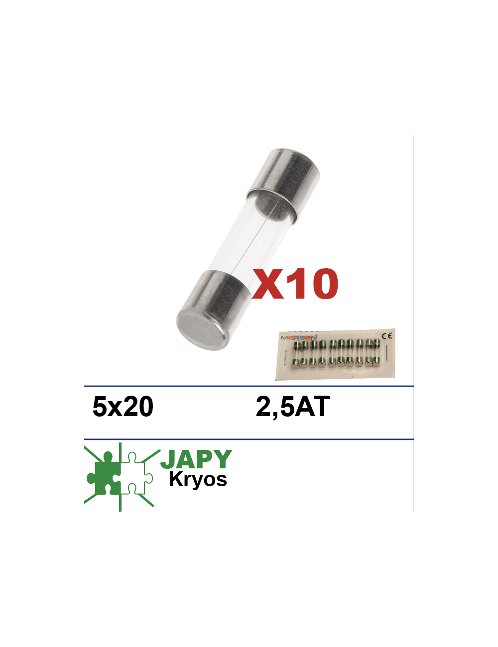 Boite 10 fusibles 5x20 2,5A