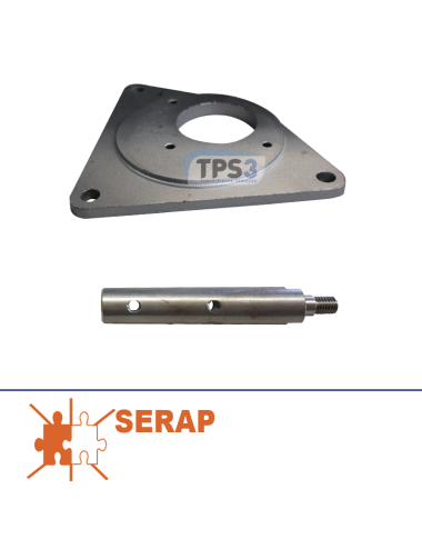 Arbre pour motoréducteur universel adaptable Serap + bride triangulaire