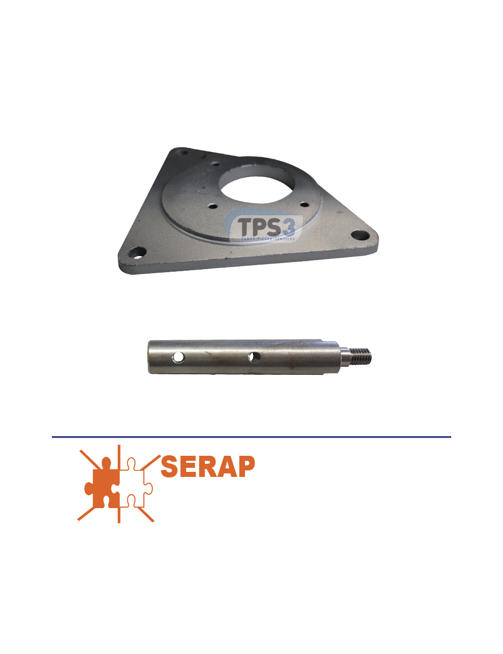 Arbre pour motoréducteur universel adaptable Serap + bride triangulaire