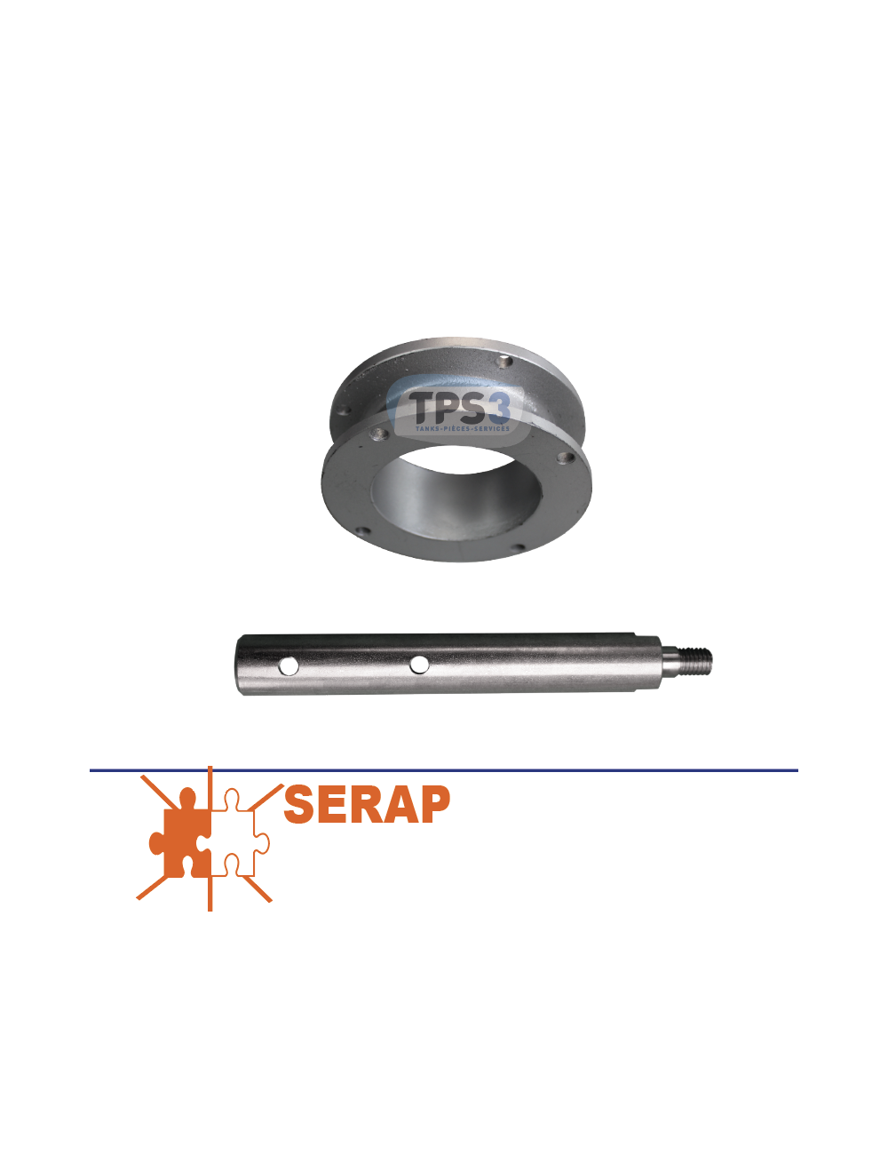 Arbre pour motoréducteur universel adaptable Serap + bride circulaire