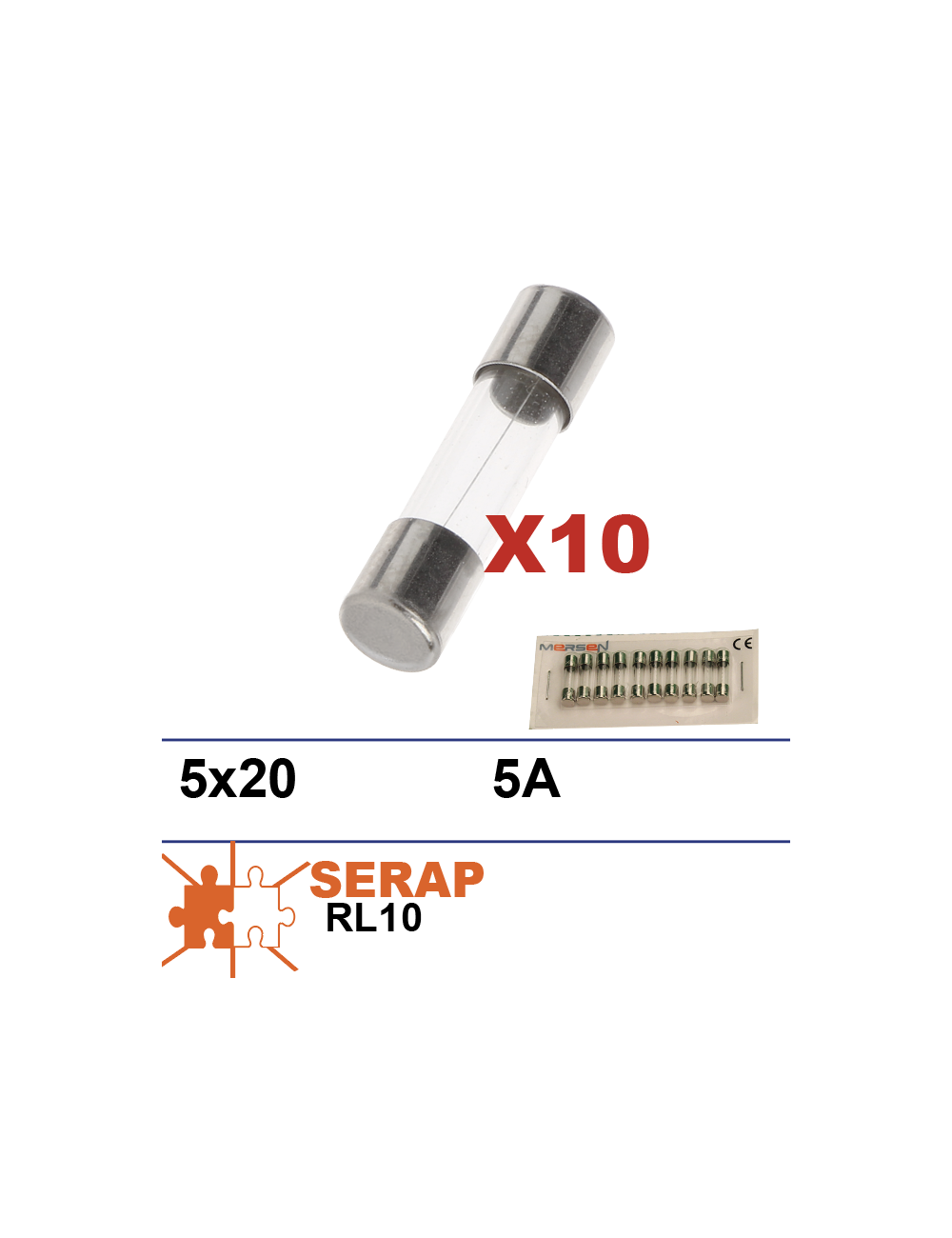 Boite 10 fusibles 5x20 5A