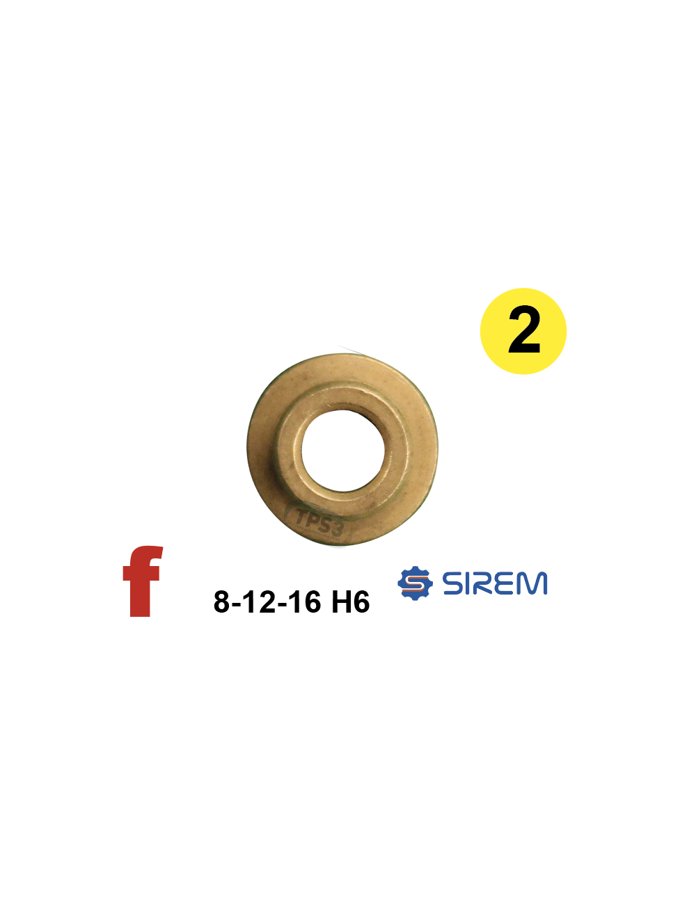 Bague pour 2ème train type D  8x12x16  H:12mm
