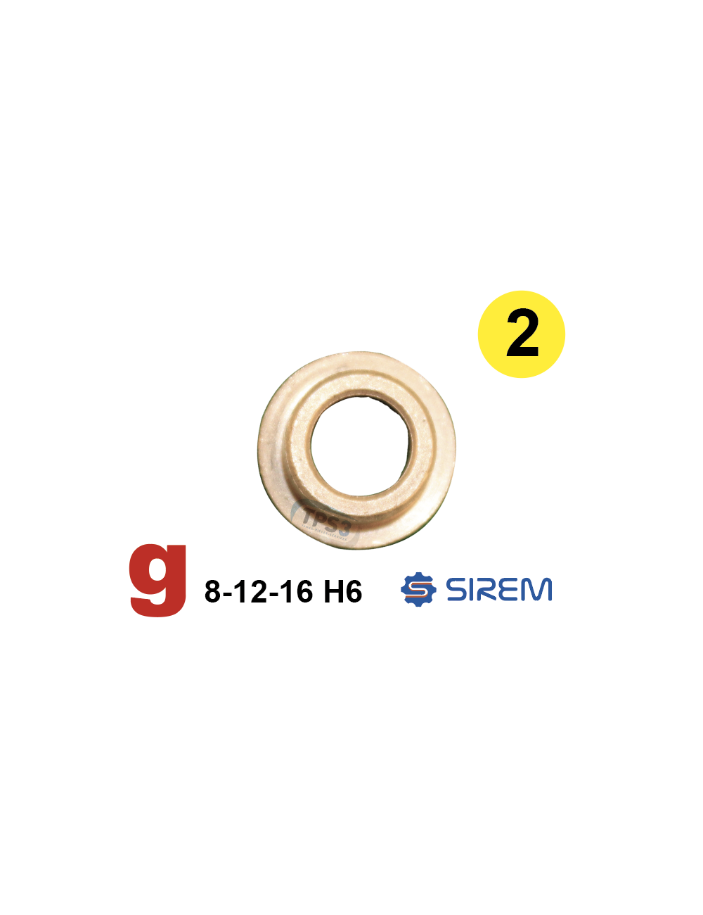 Bague pour 2ème train type D  8x12x16  H:6mm