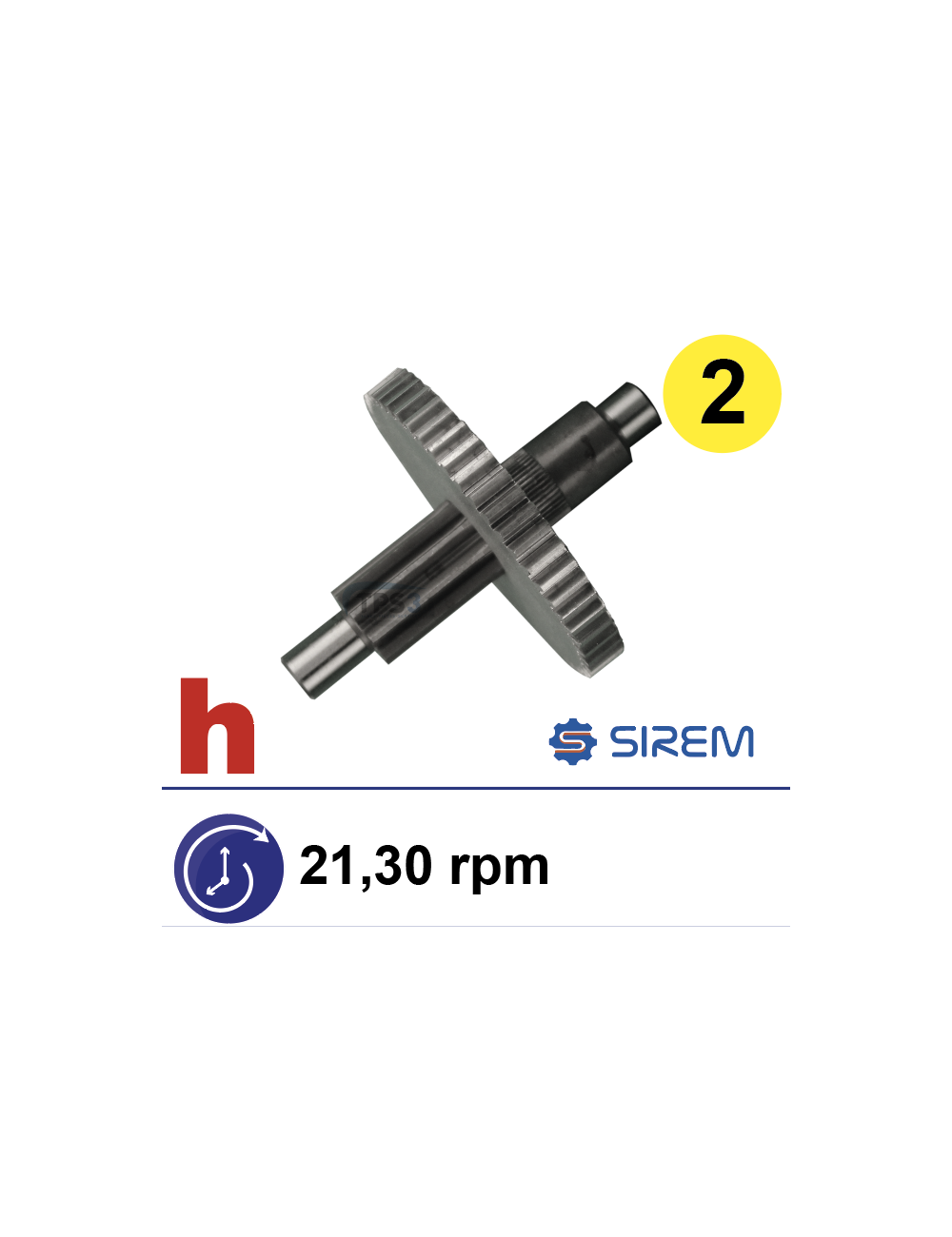 Ensemble 2nd train pour MR Sirem type D & H 21-30 tr/min