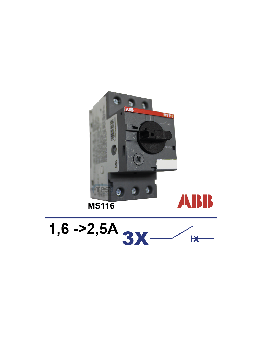 Disjoncteur moteur MS116 1.6-2.5A