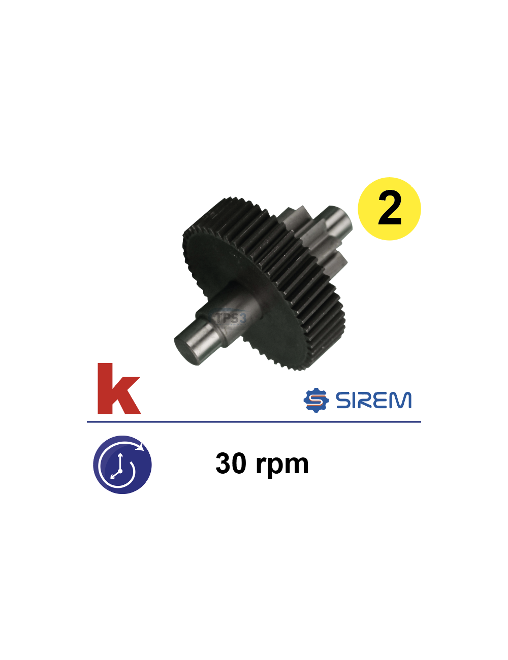Ensemble 2nd train métal pour MR Sirem type N 30tr/min - 01/93
