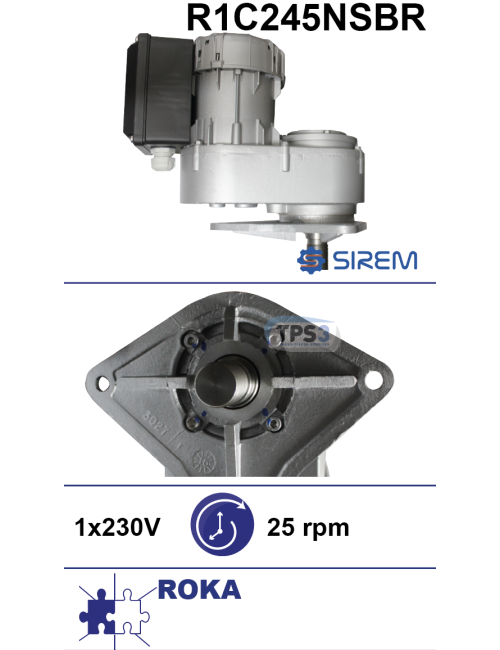Motoréducteur R1C245NSBR 25tr/min arbre Roka