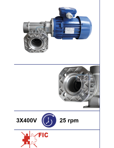 Motoréducteur de substitution FIC 3x400V 24 tr/min