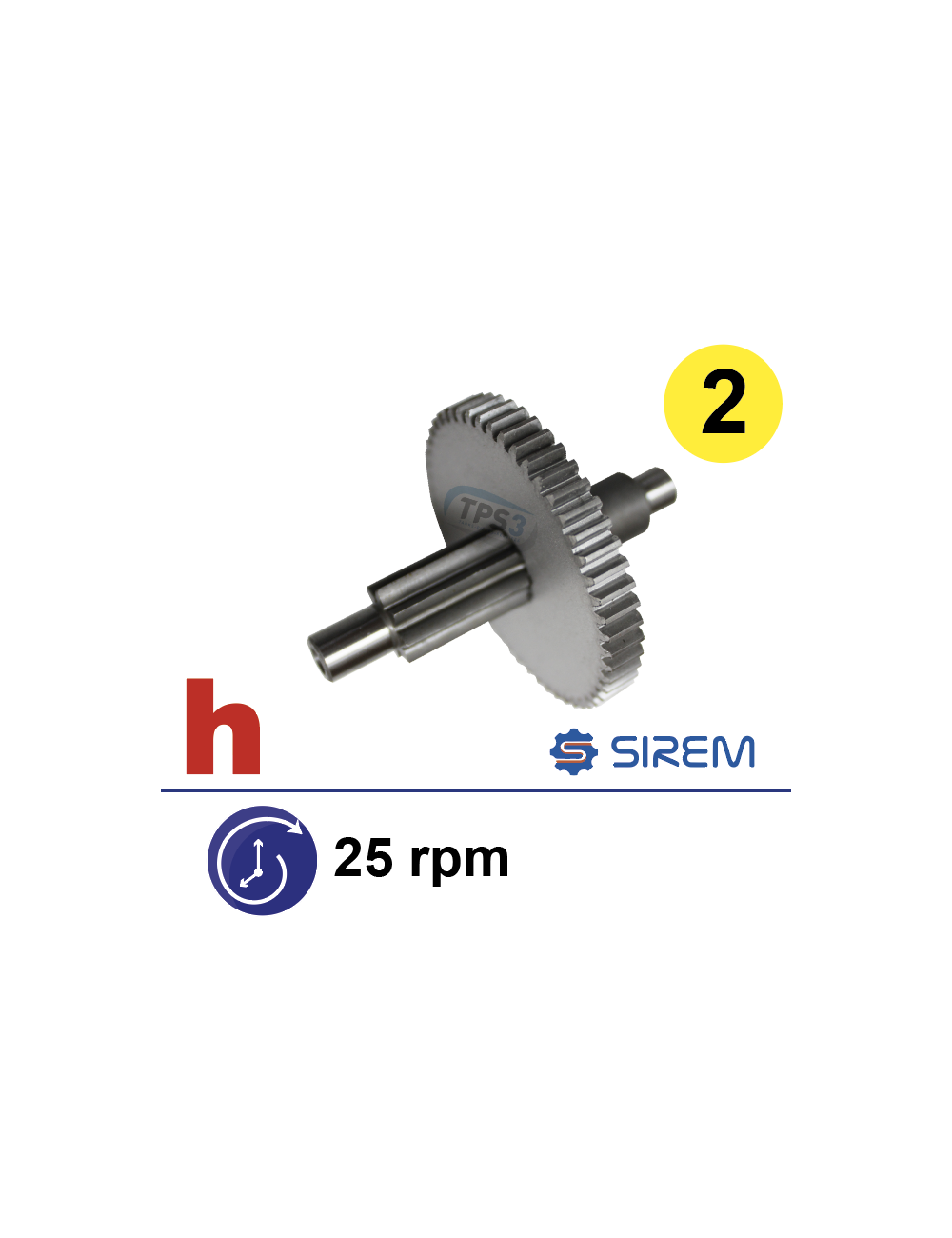 Ensemble 2nd train pour MR Sirem type D&H 25 tr/min