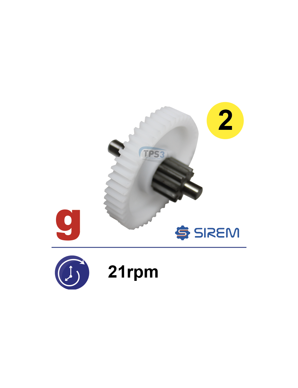 Ensemble 2nd train pour MR Sirem type F 21 tr/min