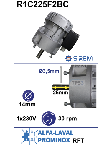 Motoréducteur R1C225F2BC 30tr/min arbre D:14 L:25