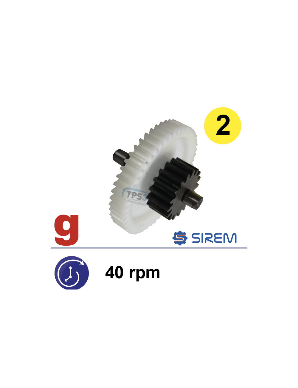 Ensemble 2nd train pour MR SIREM type F 40 tr/min